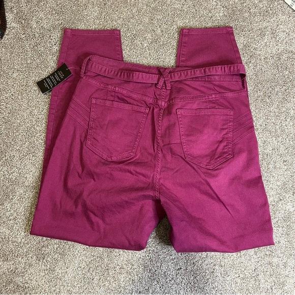 Bold Elements Womens Curvy Capri Jeans Sz 16 Pink Stretch Tummy Control New - Picture 3 of 5